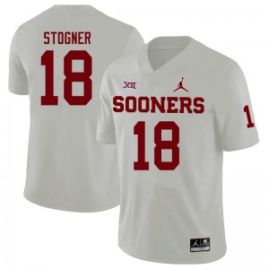 Mens OU Sooners #18 Austin Stogner White Jordan Brand Football Jerseys 538100-703