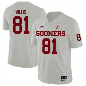 Mens OU Sooners #81 Brayden Willis White Jordan Brand Alumni Jerseys 854329-549
