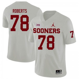 Mens Oklahoma #78 Bryce Roberts White Jordan Brand Football Jersey 408853-438