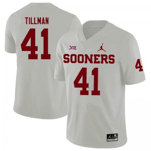 Men Sooners #41 Coby Tillman White Jordan Brand Stitched Jersey 934363-334