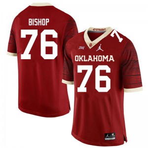 Mens Oklahoma Sooners #76 Dalton Bishop Crimson Jordan Brand Limited Official Jerseys 348213-190