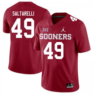 Men's OU Sooners #49 Dane Saltarelli Crimson Jordan Brand Stitched Jerseys 119433-910
