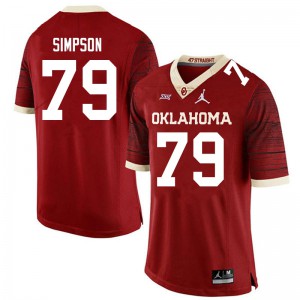 Men's Oklahoma #79 Darrell Simpson Crimson Jordan Brand Limited NCAA Jerseys 885181-250