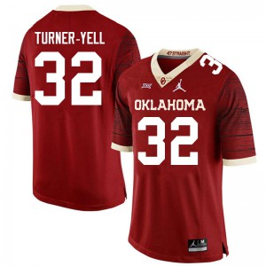 Men OU #32 Delarrin Turner-Yell Crimson Jordan Brand Limited Stitched Jersey 369885-917