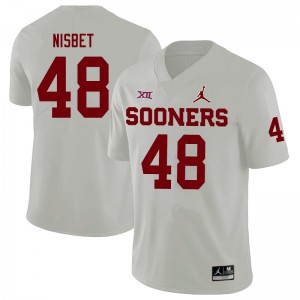 Mens Oklahoma Sooners #48 Deuce Nisbet White Jordan Brand Stitched Jerseys 805269-866
