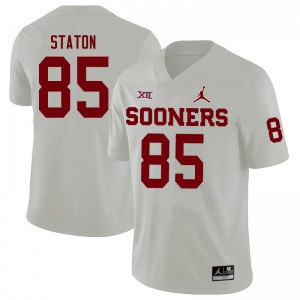 Mens Oklahoma #85 Devin Staton White Jordan Brand Football Jerseys 560627-628