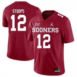 Men's Oklahoma Sooners #12 Drake Stoops Crimson Jordan Brand College Jersey 267451-851