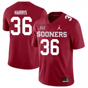 Mens Oklahoma #36 Isaiah Harris Crimson Jordan Brand NCAA Jerseys 538500-214
