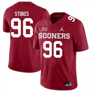 Men's OU Sooners #96 LaRon Stokes Crimson Jordan Brand High School Jersey 278120-845