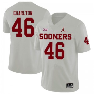 Men's Oklahoma Sooners #46 Robert Charlton White Jordan Brand Player Jersey 622530-633