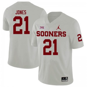Men's Oklahoma #21 Ryan Jones White Jordan Brand Football Jersey 440869-263