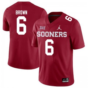 Mens Oklahoma Sooners #6 Tre Brown Crimson Jordan Brand Stitched Jersey 818932-148