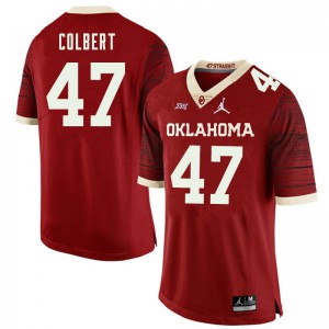 Men Oklahoma Sooners #47 Asa Colbert Retro Red Jordan Brand Throwback Embroidery Jerseys 932594-191