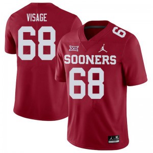 Men Oklahoma Sooners #68 Ayden Visage Crimson NCAA Jerseys 722473-334