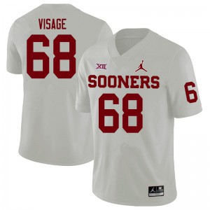 Men's Sooners #68 Ayden Visage White Official Jersey 705297-478