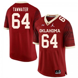 Mens Sooners #64 Ben Tawwater Retro Red Throwback Embroidery Jersey 508247-380