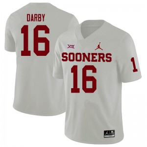 Mens Sooners #16 Brian Darby White Player Jerseys 938542-130