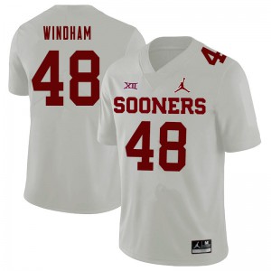 Men Oklahoma Sooners #48 Eric Windham White Jordan Brand Stitched Jerseys 440142-253