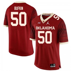 Men's OU #50 Hayes Bufkin Retro Red Throwback College Jersey 458446-699