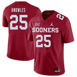 Mens Sooners #25 Jaden Knowles Crimson Jordan Brand College Jerseys 162128-851