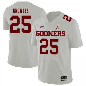 Mens Oklahoma Sooners #25 Jaden Knowles White Jordan Brand Player Jersey 533264-107