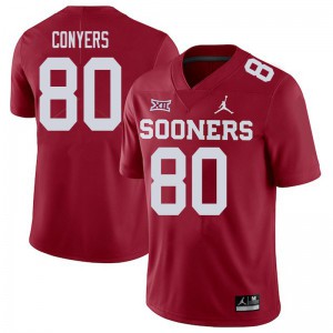 Mens OU #80 Jalin Conyers Crimson Embroidery Jerseys 888483-867