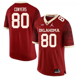 Mens OU #80 Jalin Conyers Retro Red Throwback Embroidery Jersey 675666-984
