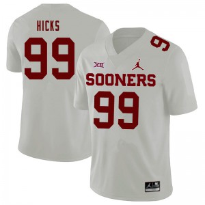 Men's Sooners #99 Marcus Hicks White Jordan Brand College Jerseys 264189-880
