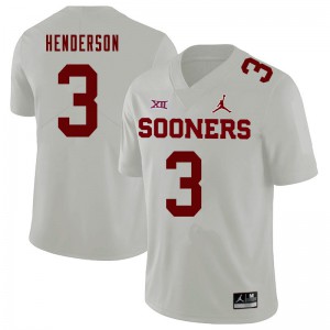 Men Oklahoma Sooners #3 Mikey Henderson White Jordan Brand Player Jerseys 120741-820