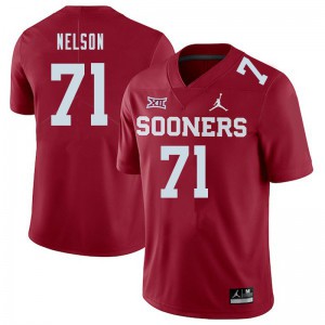 Mens Oklahoma Sooners #71 Noah Nelson Crimson Jordan Brand Official Jerseys 975542-521