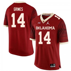 Men Oklahoma Sooners #14 Reggie Grimes Retro Red Throwback Stitched Jerseys 336883-883