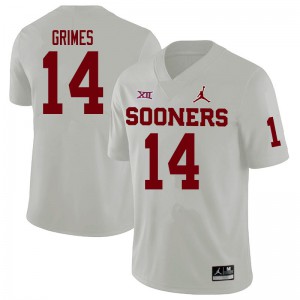 Mens OU #14 Reggie Grimes White Stitched Jerseys 857494-549
