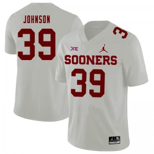 Men OU #39 Stephen Johnson White Jordan Brand Stitched Jerseys 866983-565