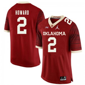 Men's Oklahoma Sooners #2 Theo Howard Retro Red Jordan Brand Throwback Embroidery Jerseys 958562-319