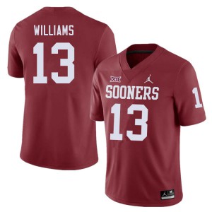 Men's OU Sooners #13 Caleb Williams Crimson University Jersey 246953-792