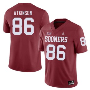 Mens Sooners #86 Colt Atkinson Crimson University Jersey 897991-596