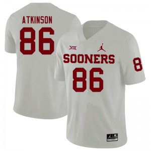Mens Sooners #86 Colt Atkinson White Player Jersey 541151-753