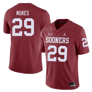 Men Oklahoma Sooners #29 Jordan Mukes Crimson Player Jersey 642850-642