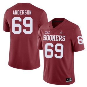 Men's Sooners #69 Nate Anderson Crimson Stitched Jersey 705668-463