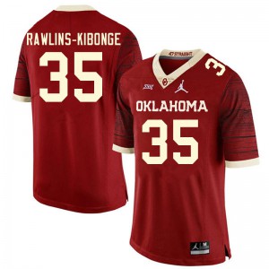 Men's Oklahoma #35 Nathan Rawlins-Kibonge Retro Red Throwback Embroidery Jersey 676885-392