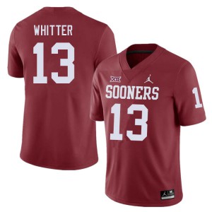 Men Oklahoma Sooners #13 Shane Whitter Crimson Football Jerseys 241576-817