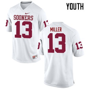 Youth Sooners #13 A.D. Miller White Game High School Jerseys 705325-645