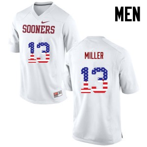 Men's Oklahoma #13 A.D. Miller White USA Flag Fashion University Jerseys 795725-867