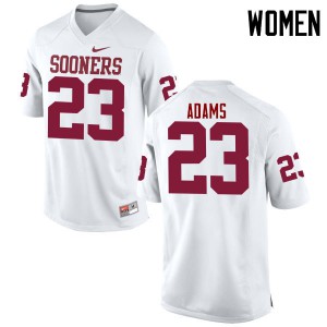 Women Oklahoma Sooners #23 Abdul Adams White Game College Jerseys 778027-650
