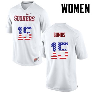 Women Oklahoma #15 Addison Gumbs White USA Flag Fashion Player Jersey 786044-187