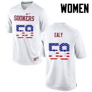 Women Sooners #59 Adrian Ealy White USA Flag Fashion College Jersey 371056-955