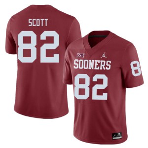Men's OU Sooners #82 Adrian Scott Crimson Football Jerseys 455528-173