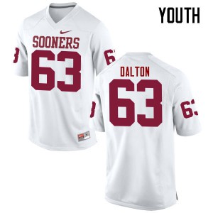 Youth Oklahoma Sooners #63 Alex Dalton White Game Player Jerseys 666753-513