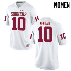 Womens Sooners #10 Austin Kendall White Game NCAA Jerseys 897742-313