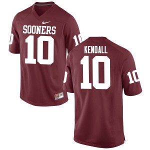 Mens OU Sooners #10 Austin Kendall Crimson Game Embroidery Jersey 796545-786